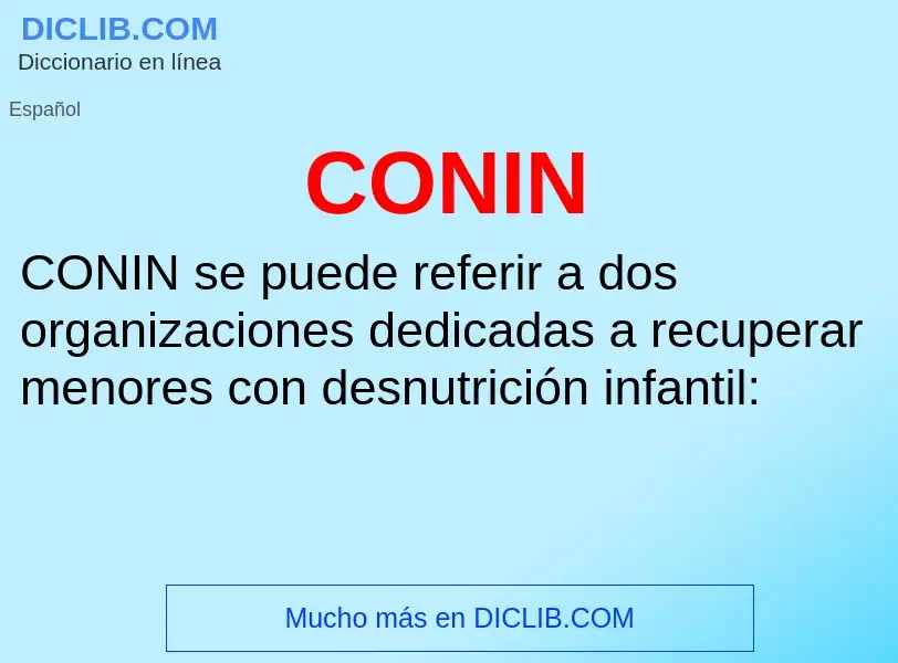 ¿Qué es CONIN? - significado y definición