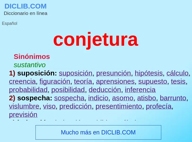 Was ist conjetura - Definition