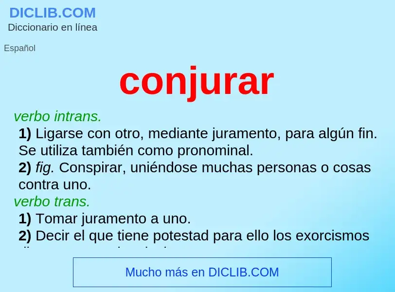 What is conjurar - meaning and definition