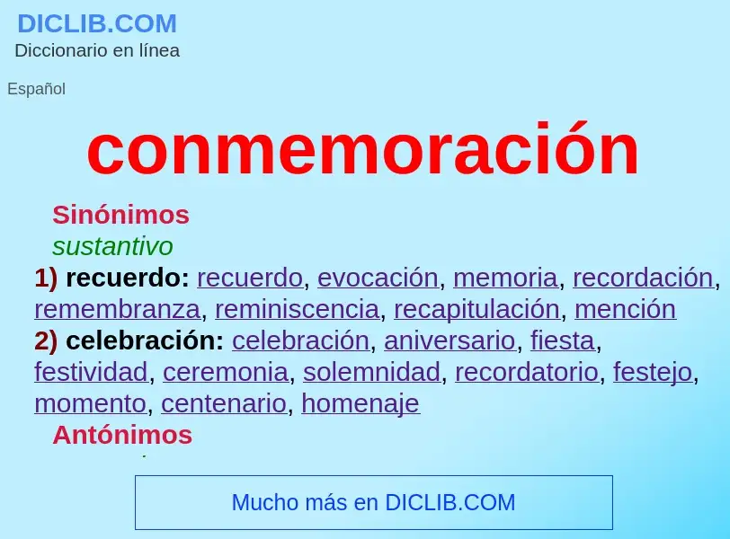 O que é conmemoración - definição, significado, conceito