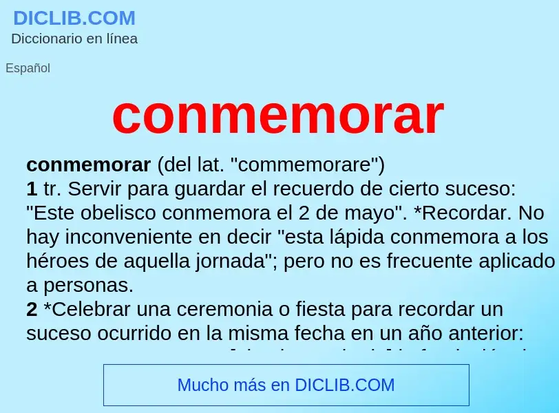 Wat is conmemorar - definition