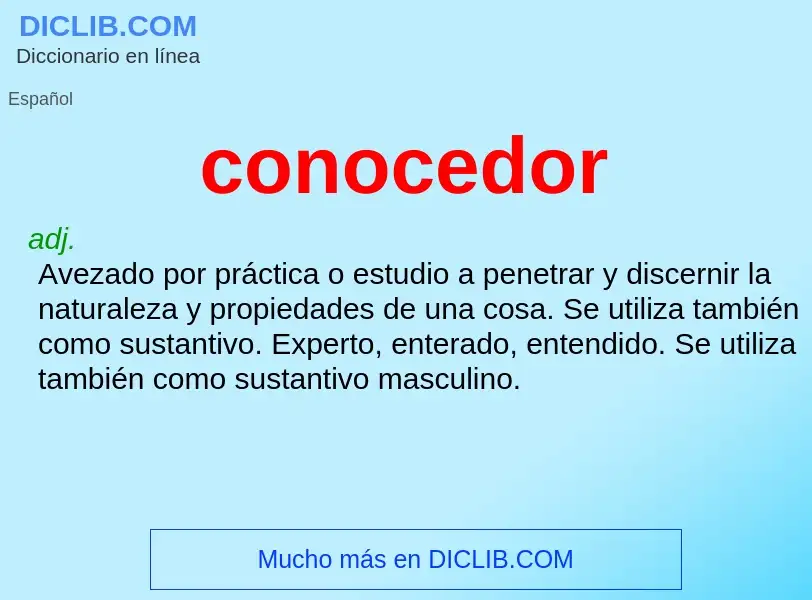 What is conocedor - definition