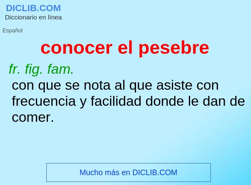 What is conocer el pesebre - definition