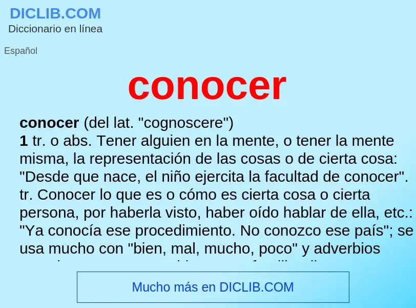 Wat is conocer - definition