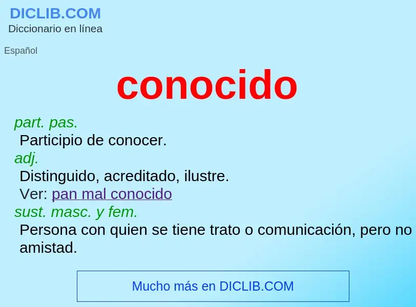 O que é conocido - definição, significado, conceito