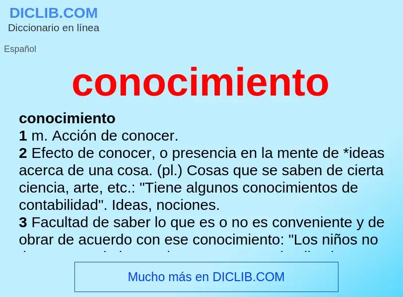 What is conocimiento - meaning and definition