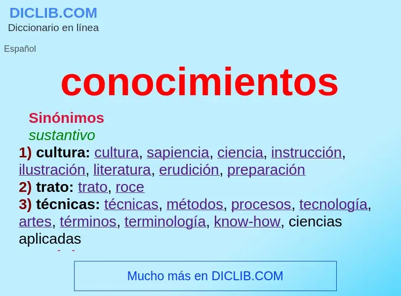 Wat is conocimientos - definition