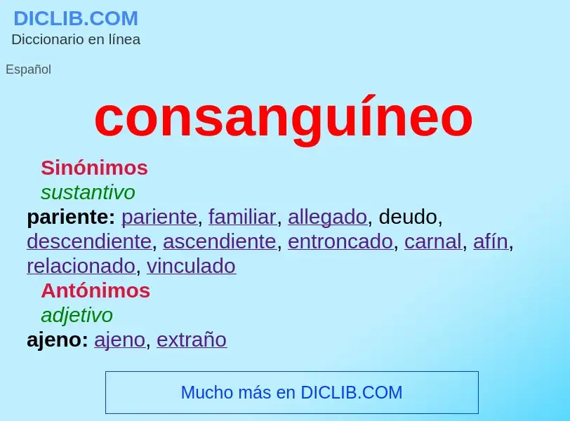 What is consanguíneo - definition