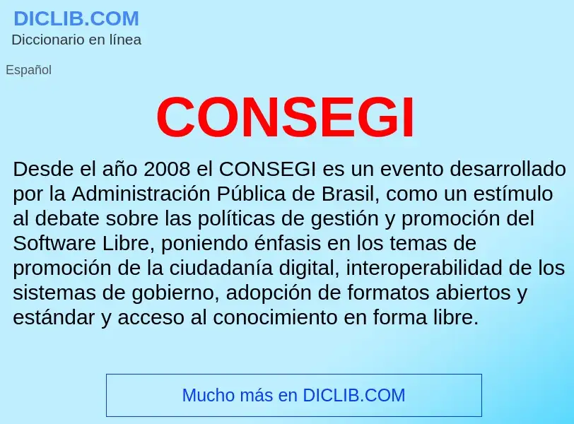 ¿Qué es CONSEGI? - significado y definición