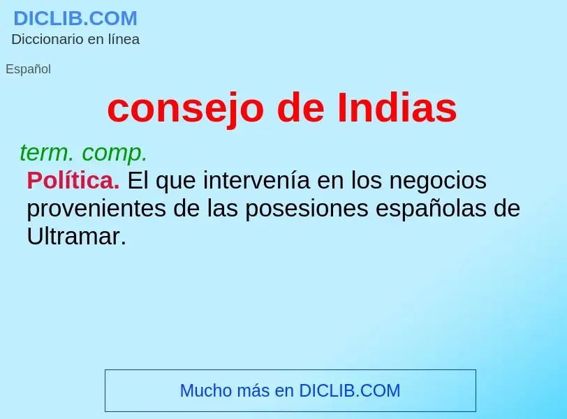 What is consejo de Indias - definition