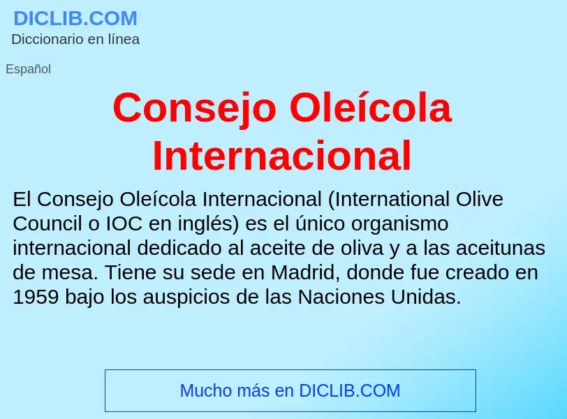 Что такое Consejo Oleícola Internacional - определение