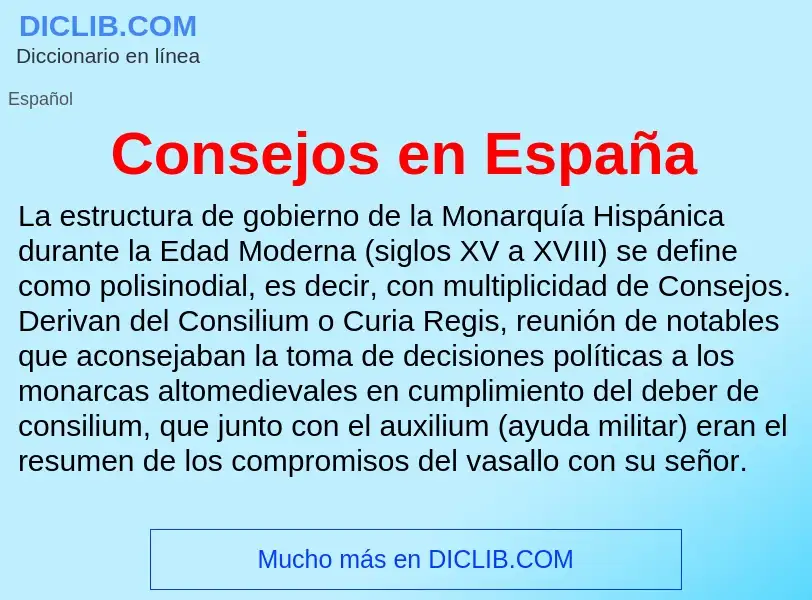 What is Consejos en España - definition