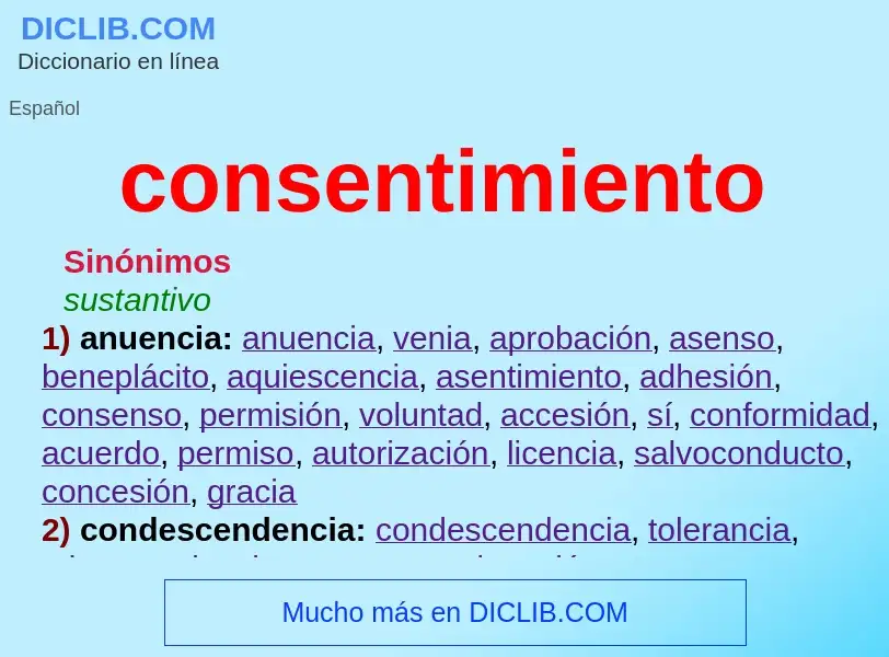 Was ist consentimiento - Definition