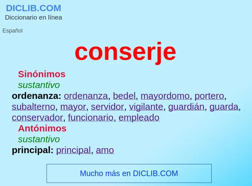 ¿Qué es conserje? - significado y definición