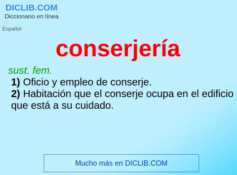 What is conserjería - definition