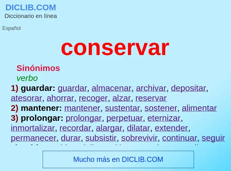 What is conservar - definition