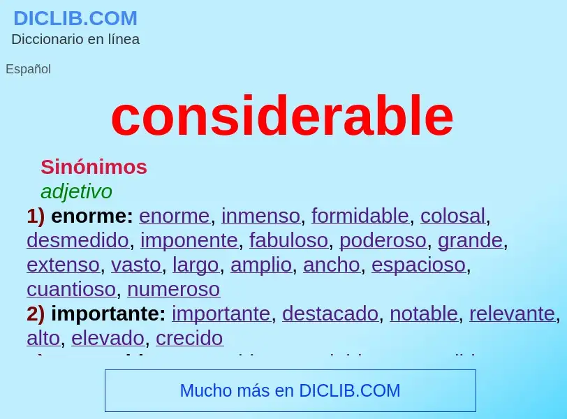 ¿Qué es considerable? - significado y definición