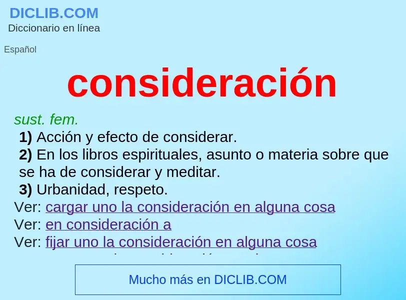 Wat is consideración - definition