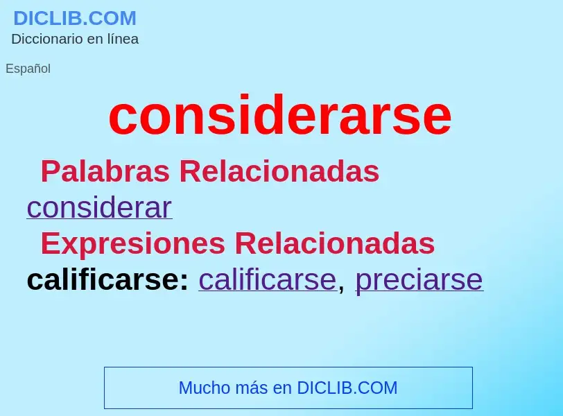 What is considerarse - meaning and definition