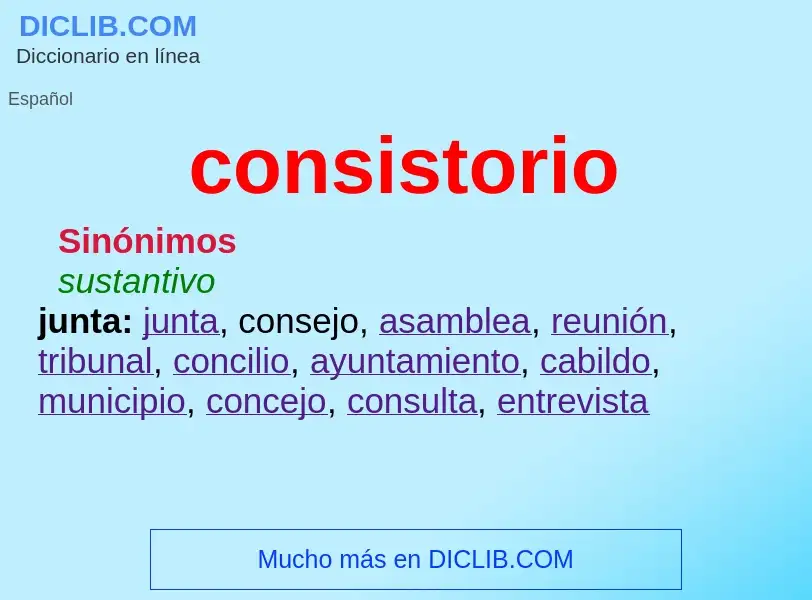 O que é consistorio - definição, significado, conceito