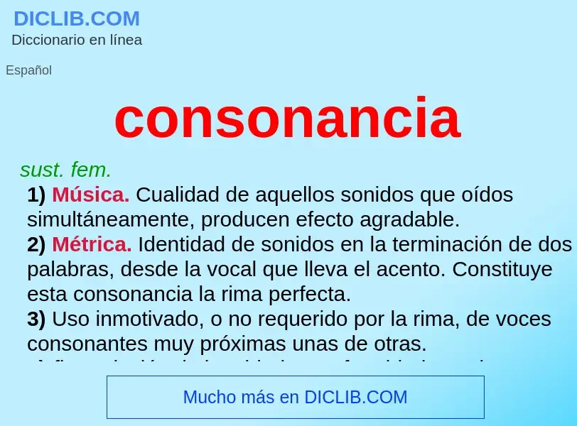 Was ist consonancia - Definition