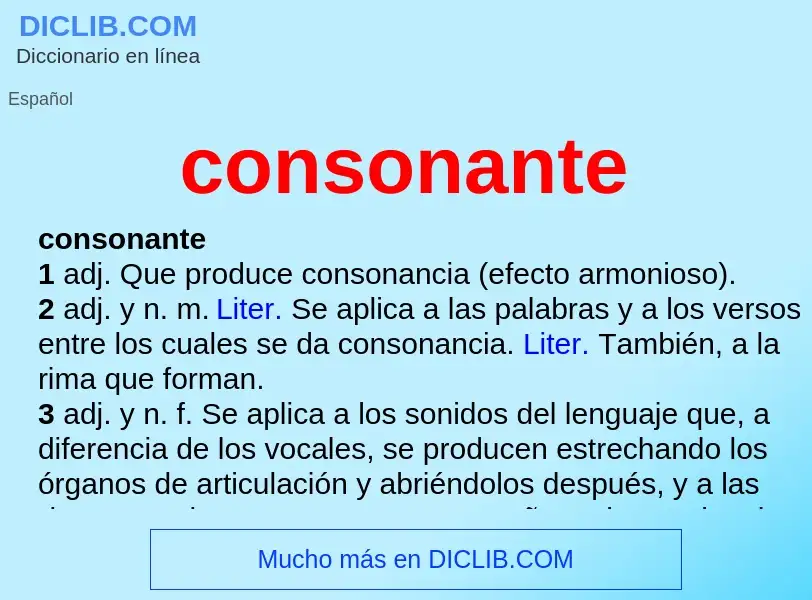 What is consonante - meaning and definition