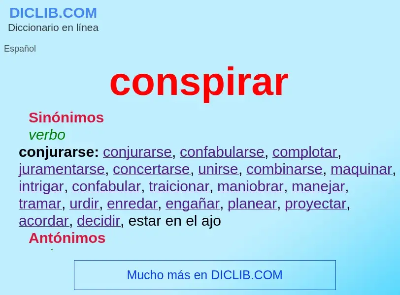 Wat is conspirar - definition