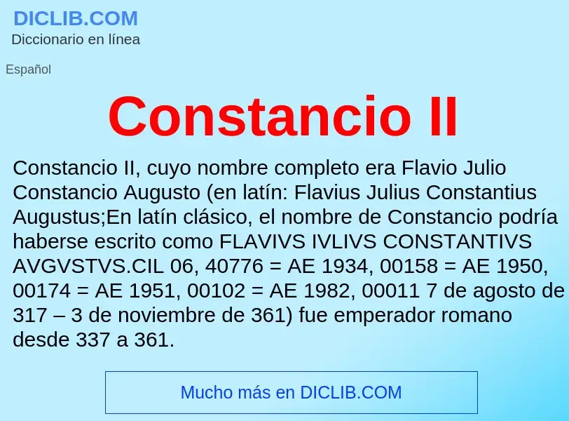 O que é Constancio II - definição, significado, conceito