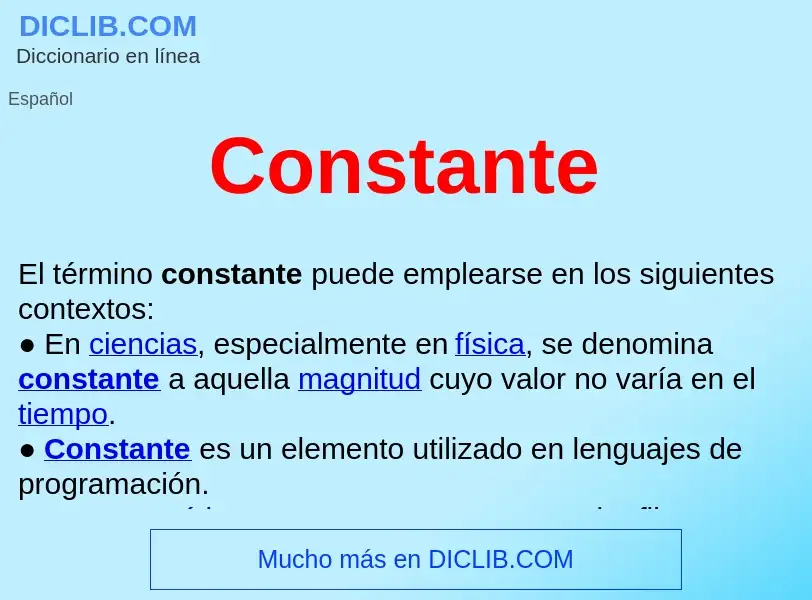 What is Constante  - definition