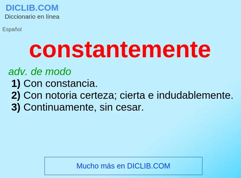 What is constantemente - definition