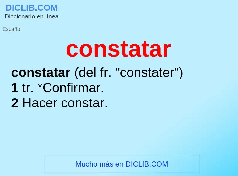 What is constatar - meaning and definition