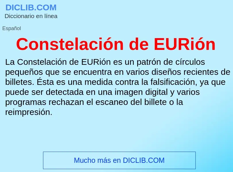 ¿Qué es Constelación de EURión? - significado y definición