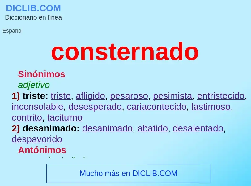 Was ist consternado - Definition