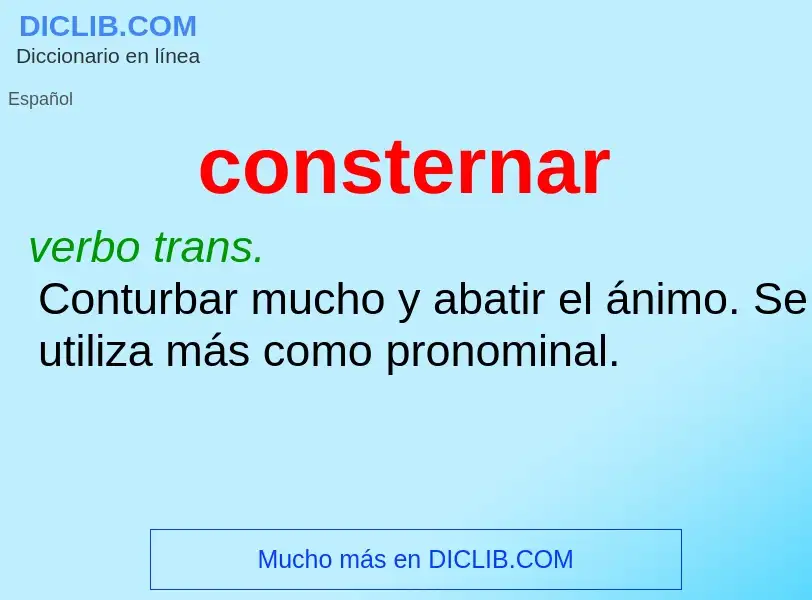 What is consternar - definition