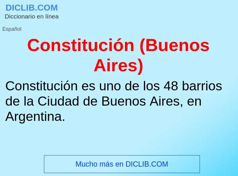 Qu'est-ce que Constitución (Buenos Aires) - définition