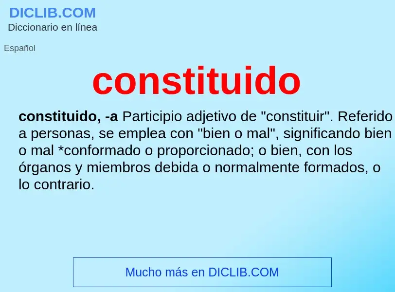 Wat is constituido - definition