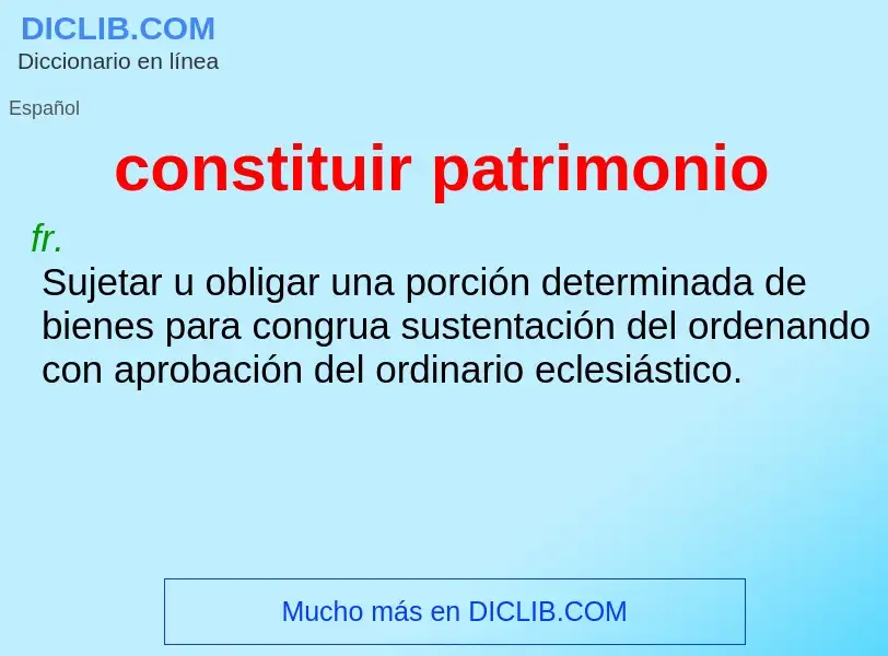 What is constituir patrimonio - definition