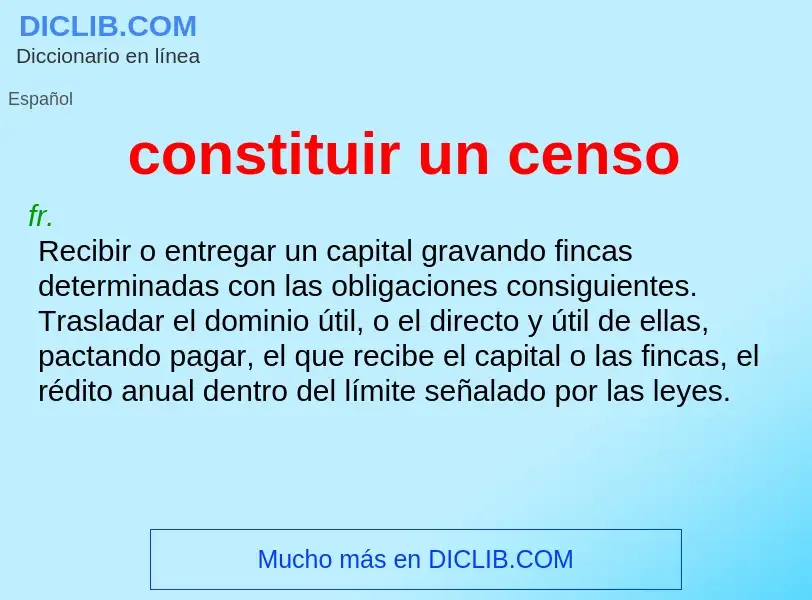 What is constituir un censo - definition