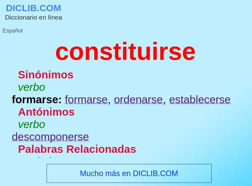 What is constituirse - meaning and definition