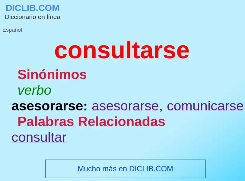 What is consultarse - definition