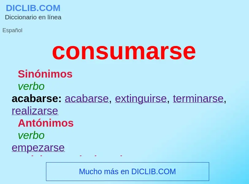 What is consumarse - definition