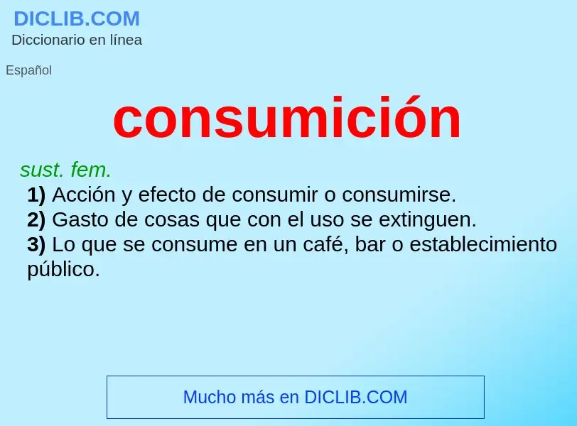 What is consumición - meaning and definition