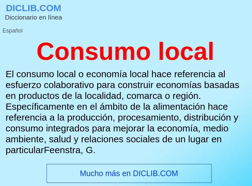 What is Consumo local - meaning and definition