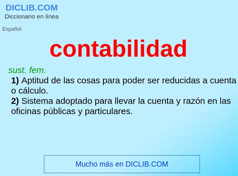 Was ist contabilidad - Definition