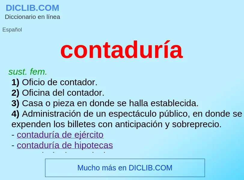 What is contaduría - meaning and definition