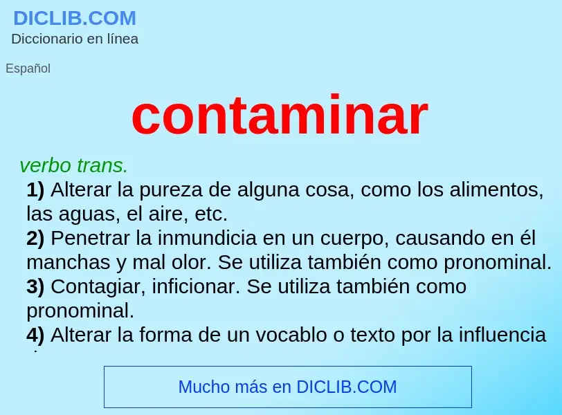 What is contaminar - meaning and definition