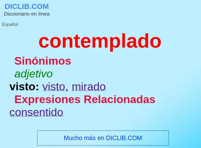 What is contemplado - meaning and definition