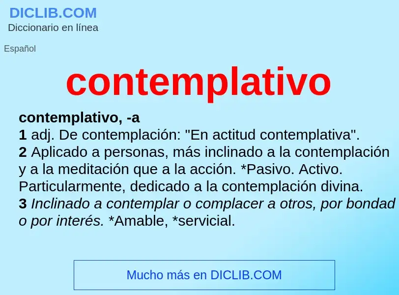 What is contemplativo - definition