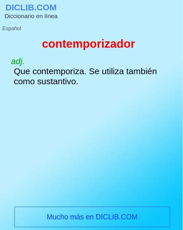 Wat is contemporizador - definition