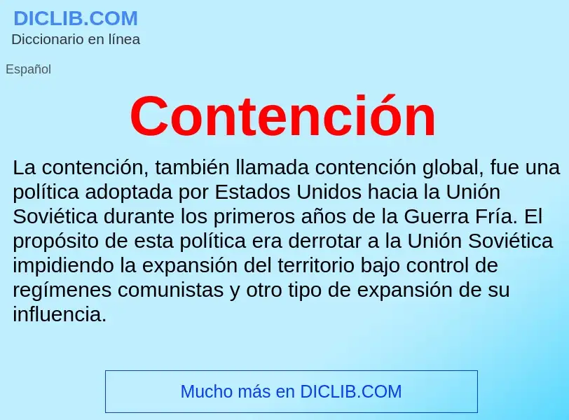 Wat is Contención - definition